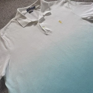 Polo Ralph Lauren Men's Large Classic Fit White Blue Ombre Short Sleeve Polo - Picture 1 of 8