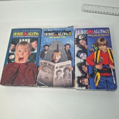 3 Home Alone 1, 2 and 3 Holiday Christmas Movies Lost in New York 1990 VHS READ - Image 1 of 4