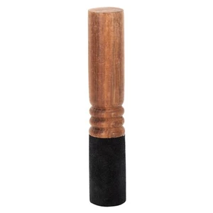 Tibetan Wood Singing Bowl Mallet Striker Leather Black suede Wrappe- 5 inch - Picture 1 of 91