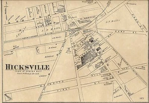 Hicksville Syosset and Cove Neck Oyster Bay NY 1873 Map Homeowners Names Shown - Picture 1 of 2