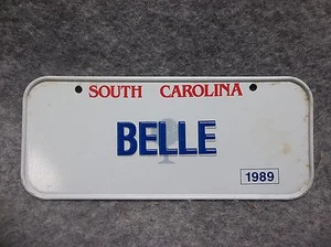 Oldtimer Wheaties Fahrrad Nummernschild 1989 South Carolina Belle 5" x 2" - Bild 1 von 2