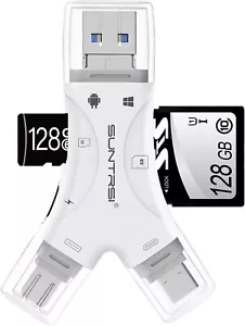 SD Card Reader for Iphone/Ipad/Android/Mac/Computer/Camera,4 In1 Micro SD Card R - Picture 1 of 8