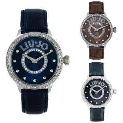 Orologio Donna LIU JO Luxury BRILL Pelle Blu Marrone Grigio Nero Caffè Swarovski - Immagine 1 di 4