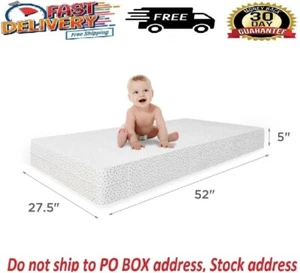 MATTRESS CRIB FOAM TODDLER Bed Baby Waterproof Infant Comfort Sleep Cushion Pad - Picture 1 of 8