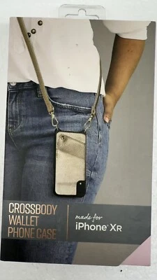 Crossbody Wallet Phone Case by Fellowes w/ Strap iPhone XR Rose Gold NEW  - Image 1 of 4