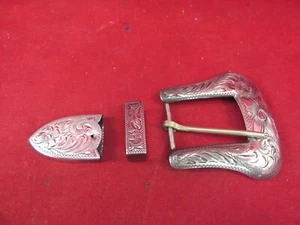 Diablo hand engraved sterling silver three piece ranger buckle - Picture 1 of 4