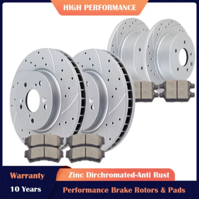 Kits de freios rotores dianteiros traseiros perfurados e pastilhas de freio para MKZ Mazda 6 Ford Fusion - Imagem 1 de 4