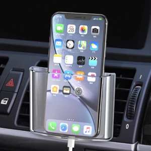 Car Organizer Storage Box Phone Stand Air Vent Outlet Phone Card PVC Holder Box - Picture 1 of 5
