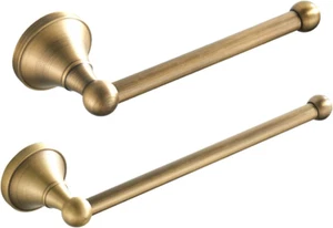 2Pc Bathroom Accessories Set - Towel Ring and Toilet Roll Holder Antique Bras... - Picture 1 of 1