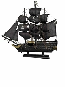 Wooden Caribbean Pirate Black Sails Model Pirate Ship 12" - Picture 1 of 12