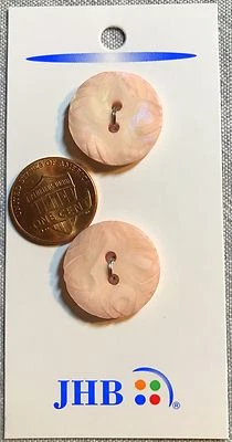 2 JHB Pale Pink Plastic Sew-through Buttons (1 Card) Black 13/16" 20mm 8573 - Image 1 of 2