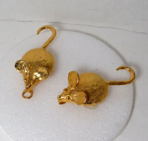 Vintage MIMI DI N Large Gold Tone Mouse / Mice 1972 Belt Buckle - Picture 1 of 7