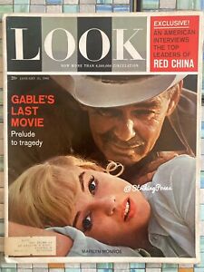 LOOK MAGAZINE January 31 1961 (VINTAGE) Marilyn Monroe Clark Gable cover 