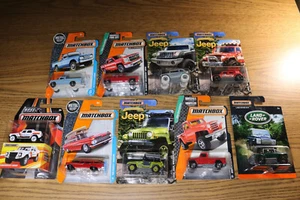 MATCHBOX Trucks Lot of 9 Pickup Land Rover Jeep Willys Lamborghini LM002 - Picture 1 of 9