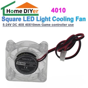 4010 Fan 40X 40X10mm Mini Square LED Light Cooling Fan 5-24V DC game controller - Picture 1 of 11