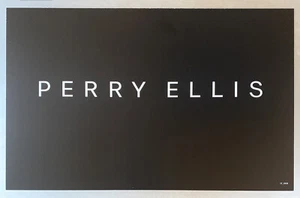 PERRY ELLIS 7"x11" Department Store Display Shoe Brand Sign Black/White - Picture 1 of 1