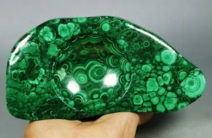 Perfect ! Natural Botryoidal Collectible Green Polished Malachite Ashtray - Picture 1 of 12