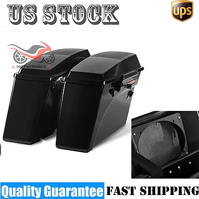 Hard Saddle Bags W/ 6x9" Speaker Lid Fit For Harley Touring Road Glide 1994-2013 - Image 1 of 4