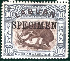 North Borneo LABUAN KEVII Stamp SG.115s 10c (1902) BEAR Animal SPECIMEN GRBLUE22 - Picture 1 of 6