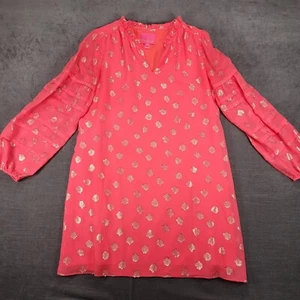 Vestido de cóctel Lilly Pulitzer Giana seda coral rosa talla 6 - Imagen 1 de 15