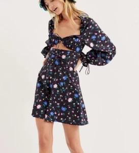 For Love & Lemons S Dress Floral Lexy Mini Boho Fit & Flare Cut Out Garden Party - Picture 1 of 9