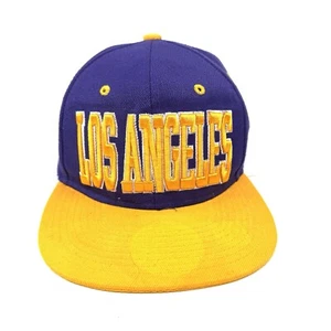Headlines Los Angeles Hat LA Lakers Colours Purple Yellow Snap back Cap - Picture 1 of 6