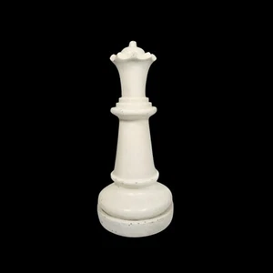 Queen Chess Piece Resin Figurine Shelf Sitter Vintage Table Top Decor White 9.5" - Picture 1 of 7