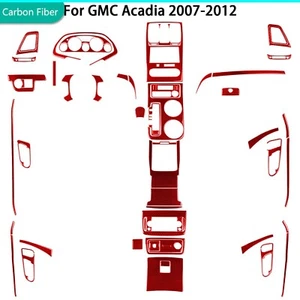 57Pcs Red Carbon Fiber Full Interior Upgrade Trim Kits For GMC Acadia 2007-2012 - Picture 1 of 16