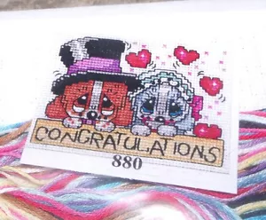 SAD SAM WEDDING CONGRATULATIONS Design Works Cross Stitch Greetings Card Kit - Picture 1 of 2
