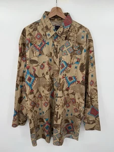 Vintage Panhandle Slim Aztec Native Western Button Shirt USA MADE Men’s XXL - Picture 1 of 5
