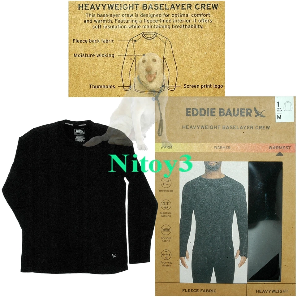 Eddie Bauer Fleece Heavyweight Base Layer Top-Long Sleeve Men Medium: 39-41" - Image 1 of 1