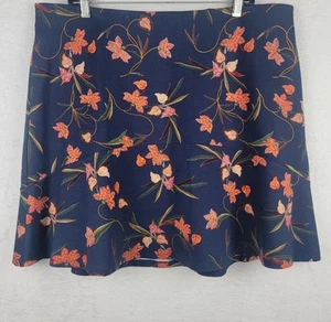 Loft 1X Minirock Strick Pull On blau bunt Blumen Cottagecore romantisch Fee - Bild 1 von 7