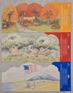 **NEW** Vintage Hallmark Merry Miniature Display Stand Backdrops Lot of 3 (FJ) - Picture 1 of 7