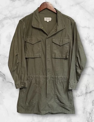 Vestido de servicio de mezclilla con marco estilo militar verde oliva mediano para mujer Foto 1 de 4