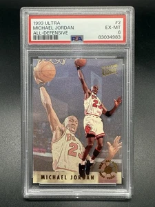1993-94 Fleer Ultra NBA All-Defensive #2 Michael Jordan PSA 6 Chicago Bulls HOF - Bild 1 von 2