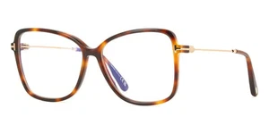 Tom Ford Eyeglasses TF5935-B 053 Light Tortoise Butterfly Blue Blocker Lens 55MM - Picture 1 of 2