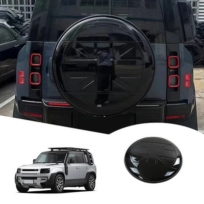 Gloss Black ABS Spare Tire Wheel Cover Fits for Defender 90 110 130 2020-2025 - image 1 of 4