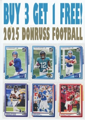 2025 Donruss Football (BUY 3 GET 1 FREE!) You Pick/Complete Your Set 1-200 - Image 1 of 3