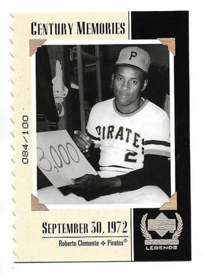 1999 Upper Deck Century Legends Бейсбол Роберто Клементе Die Cut 84/100 - Изображение 1 из 2