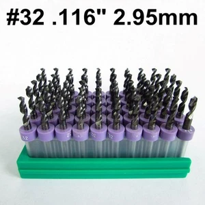 Brocas de carburo sólido de 2,95 mm .116" #32 CINCUENTA piezas vástagos de 1/8" - Imagen 1 de 2
