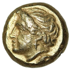 Ionia, Phokaia Electrum Hekte "Female, Dolphin / Quadripartite" Extremely Rare - Picture 1 of 5