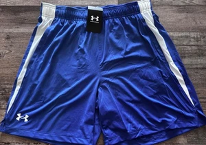 NWT Mens Under Armour L Royal Blue/White Tech Vent 6 inch Shorts Large - Picture 1 of 2