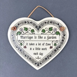 Trinity Pottery Marriage is like a Garden Wall Display Plaque Sign USA Ceramic - Picture 1 of 3