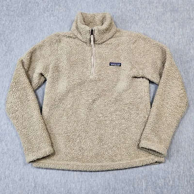 Jaqueta Patagonia Feminina S Los Gatos Bege Fuzzy Sherpa 1/4 Zíper Pulôver de Lã - Imagem 1 de 4