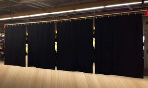 Lot of (4) Economy Black Curtain Panel/Partition, 9 H x 4½ W, Non-FR - Picture 1 of 3