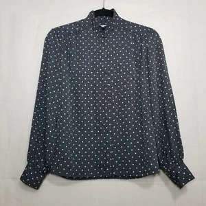 Vintage Pendleton Country Sophisticates Jacquard Bluse schwarz Gr. 6 Petite Dots - Bild 1 von 11