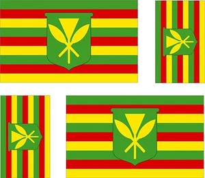 Set 4x sticker vinyl car bumper decal outdoorflag kanaka maoli hawaii hawaiian - Picture 1 of 1