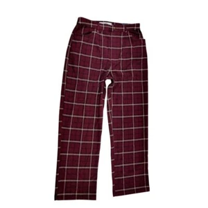 Pantalón Borgoña Cuadros Pierna Recta Clásico Cuadros Ventana Talla 9S W29 - Imagen 1 de 12