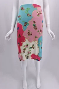 Gonna donna rosa floreale vintage KARA MAKAN Made in Italy taglia S/M 38 - Foto 1 di 6