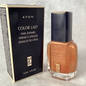 Vintage Avon Color Last Nail Polish Enamel Sparkling Amber  .4 Oz.